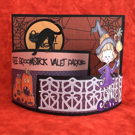Sassy Cheryl - Halloween Bendy Card - Pumpkin Patch Good Witch by Judith Henry