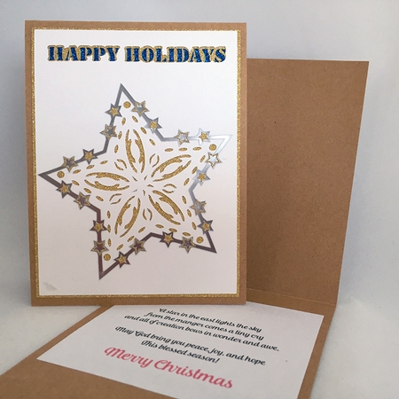 Christmas Star Card - Happy Holidays by Judith Henry