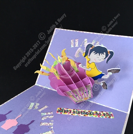 One Happy Gal Birthday Cupcake Pop Up Card by Judith Henry