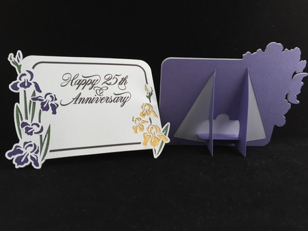 Iris Topper/Easel Card With Sentiments by Judith Henry