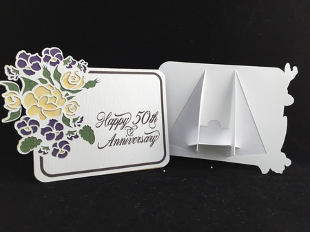 Roses and Violet Topper/Easel Card With Sentiments by Judith Henry