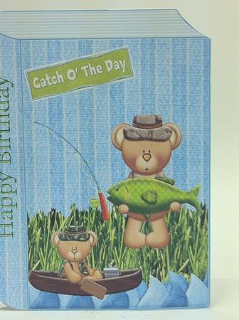 Cute Fishing Bear with Fish and a Bear in a Boat by judy borutski