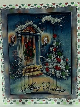 A Warm Christmas Welcome Wavy Edge Side Stacker by judy borutski