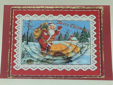 Christmas Vintage Santa Oval Pyramid by judy borutski