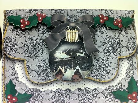Nighttime Rooftops Bauble Flap Decoupage Step by Step Sheet by judy borutski