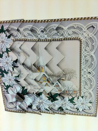Ice Church Poinsettia 5in Zig Zag One Side Stacker by judy borutski