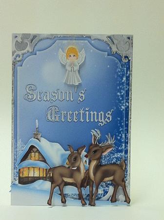 Reindeer & Angel Season's Greetings by judy borutski