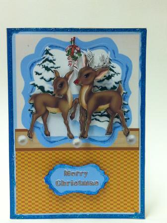Delightful Reindeers by judy borutski