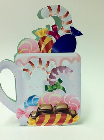Christmas Sweet Mug Shaped Greeting Card by judy borutski
