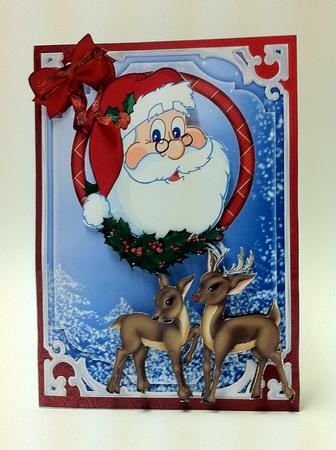 Santa and Reindeer by judy borutski