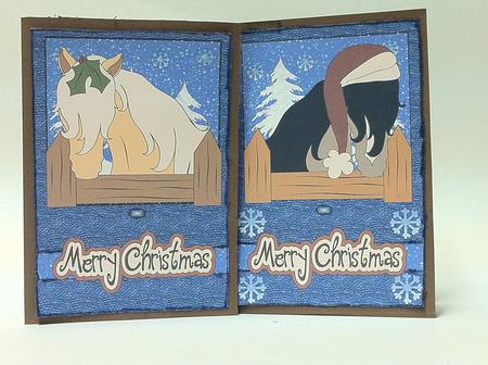 2 Blue Christmas Pony Card Fronts 1 by judy borutski