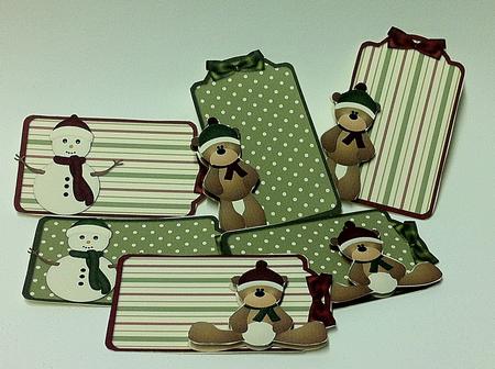 Holiday Bears Tags by judy borutski