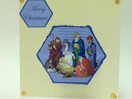 Hexagon Nativity Scene by judy borutski