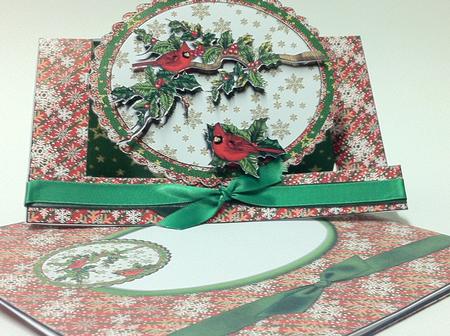 Winter Cardinals Center Stepper Pop Out & Envelope by judy borutski