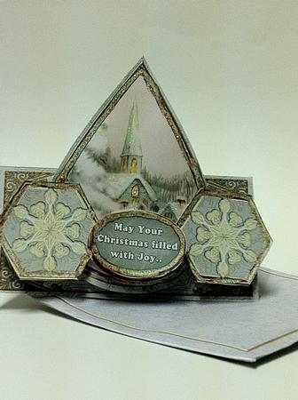 Ice Church Snowflake Christmas Filled Joy Teardrop Trio Kit by judy borutski
