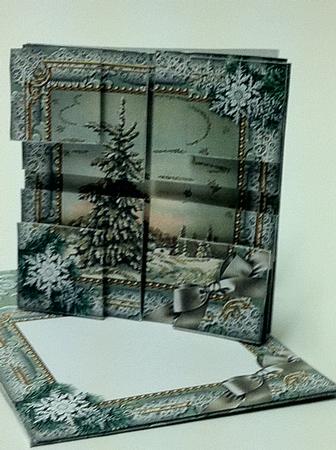 Single Tree Snow Mini Card Envelope 4 Corner Stacker Aio by judy borutski