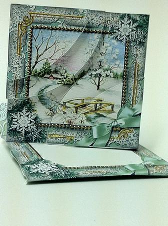 Winter Morning Snow Card Envelope Duo Corner Stacker Aio by judy borutski