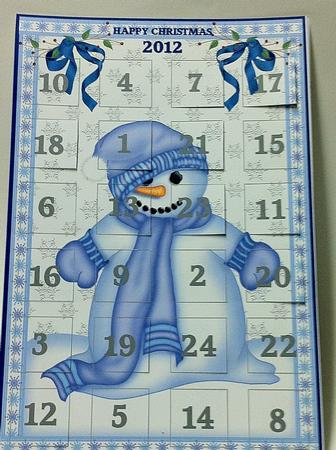 Little Blue Snowman A4 Advent Calendar Minikit by judy borutski