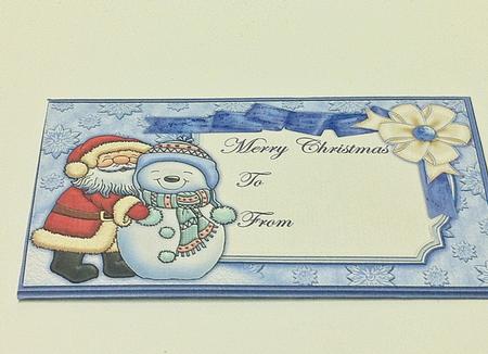 Christmas Money Wallet Envelope Santa Hugs by judy borutski