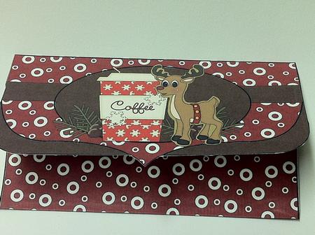Red Christmas Coffee Money/voucher Wallet 3 by judy borutski