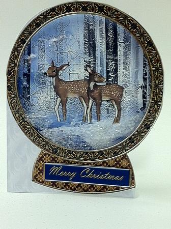 Winter Deer Shaped Card by judy borutski