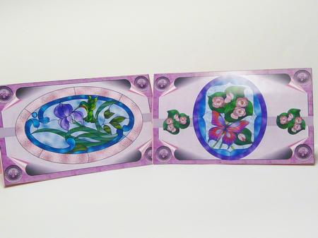 2 Stained Glass Floral Toppers by judy borutski