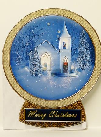 Winter Church Shaped Card by judy borutski