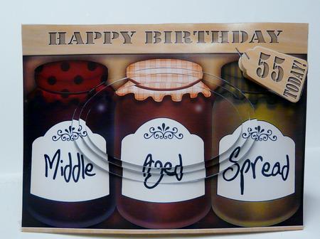 A5 Novelty Middle Aged 55th Birthday Jams N Chutney Pyramage by judy borutski