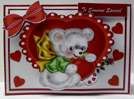 Lovely Bear Valentine by judy borutski