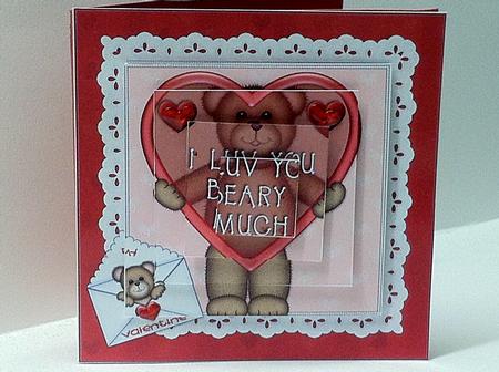 I Love You Beary Much Valentine Pyramid by judy borutski