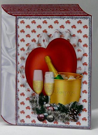 Hearts & Champagne Folded Book by judy borutski