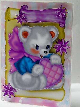 Little Luv Bear on a Scroll with Stars by judy borutski