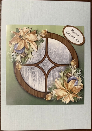 The Circular Christmas Window - Gold Poinsettias by Julianne Harris