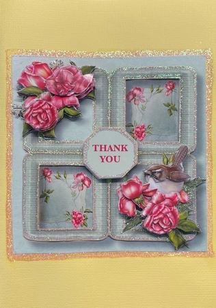 Floral Quad Frame - Glory Roses 8x8 by Julianne Harris