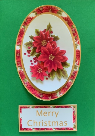 Poinsettia Oval Cameo Decoupage by Julianne Harris