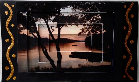 Lake at Sunset Tunnel Card by Julianne Harris