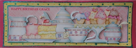 Tea and Cake Large Dl Card by Julianne Harris