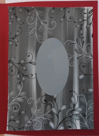 Dusky Teal Painted Swirl Edge A4 Backing Paper by Julianne Harris