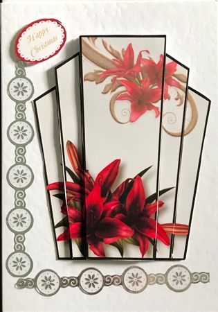 Art Deco Stacker Topper - Red Lilies by Julianne Harris