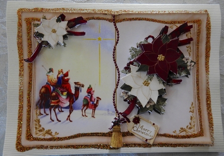 Open Book Christmas Topper Three Wise Men Cream by Julianne Harris