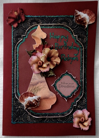 Genie Bottle Shaped Decoupage Beach Card Mini Kit by Julianne Harris