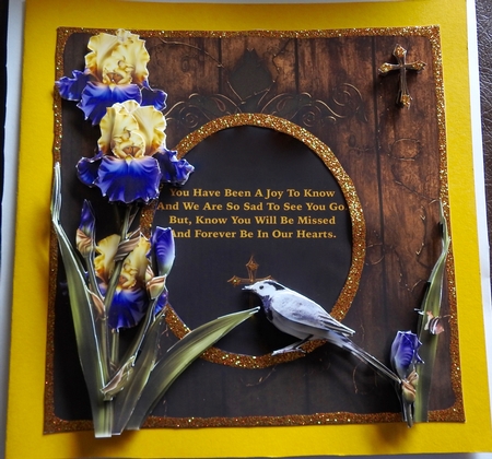 Victorian Secret Garden - Iris & Wagtail Frame & Card Kit Special 3D Decoupage + Insert & Tag by Julianne Harris