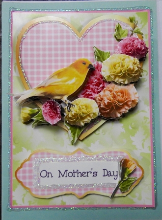HAPPY HEARTS A5 CARD FRONT Mini-Kit CARNATIONS & CANARY by Julianne Harris