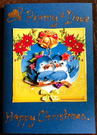 Christmas Blue Birds by Julianne Harris