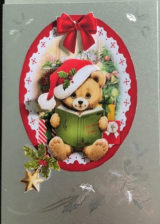 Vintage Christmas Teddy Topper 1 by Julianne Harris