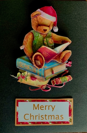 Vintage Christmas Teddy Decoupage  by Julianne Harris