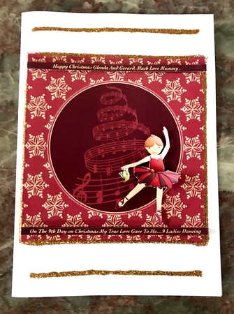 The Ninth Day of Christmas Nine Ladies Dancing Card Making Mini Kit by Julianne Harris