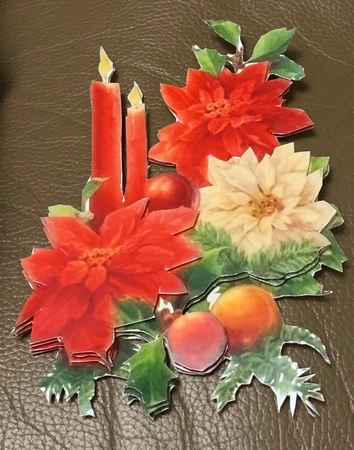 Poinsettia and Candles Decoupage by Julianne Harris
