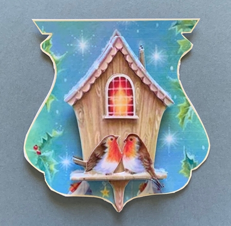 Where Robins Live Qua-trefoil Shaped Card by Julianne Harris