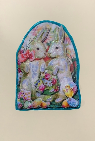 Bunnies with Basket by Julianne Harris